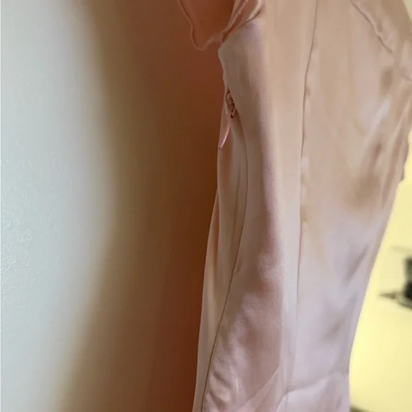 Danielle Guizio Baby Pink Silk Mini Dress